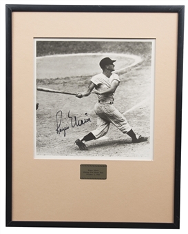 Roger Maris Signed 61st Home Run 8x8 Photo In Matted Display (JSA)